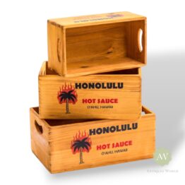 Honolulu Hot Sauce Wooden Storage Boxes