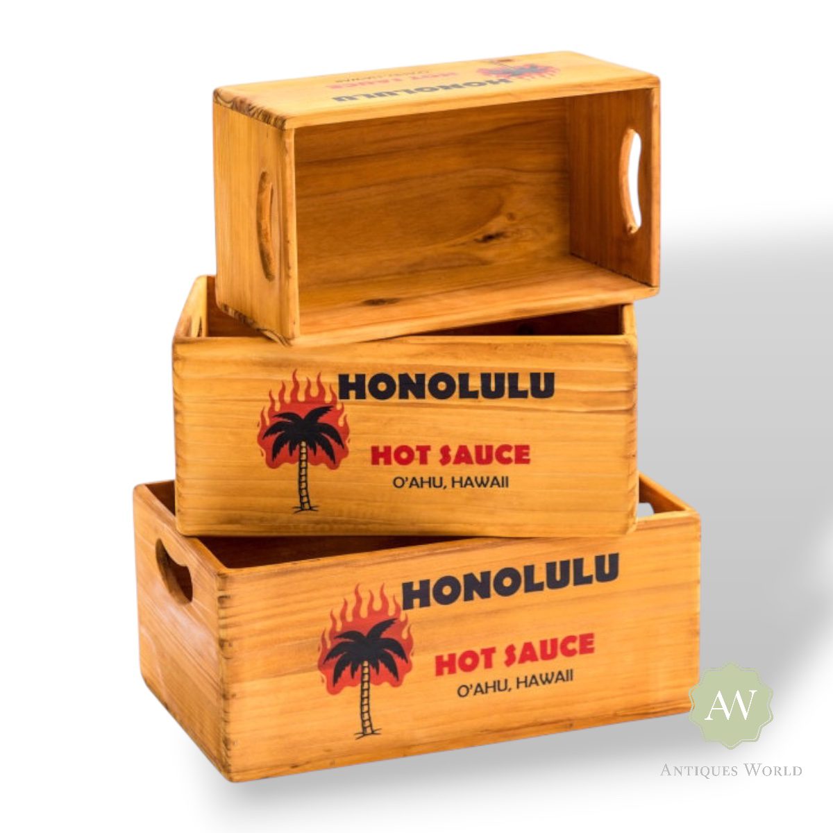 Honolulu Hot Sauce Wooden Storage Boxes 1 Honolulu Hot Sauce Wooden Storage Boxes