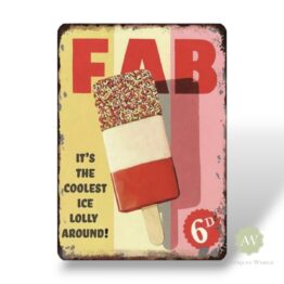 Large Retro Metal Ice Lolly Wall Sign 50x70cm