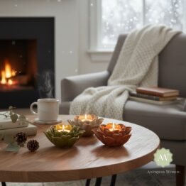 Mottled Floral Ceramic Tealight Holder
