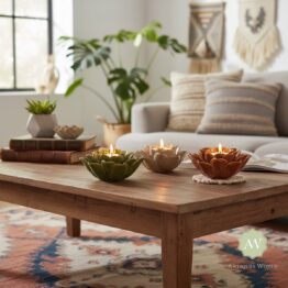 Mottled Floral Ceramic Tealight Holder