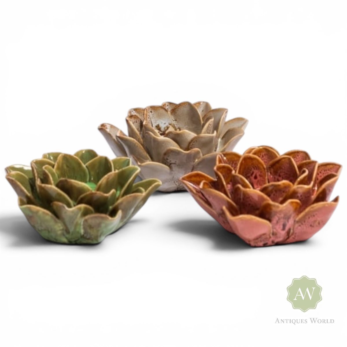Mottled Floral Ceramic Tealight Holder 1 Mottled Floral Ceramic Tealight Holder