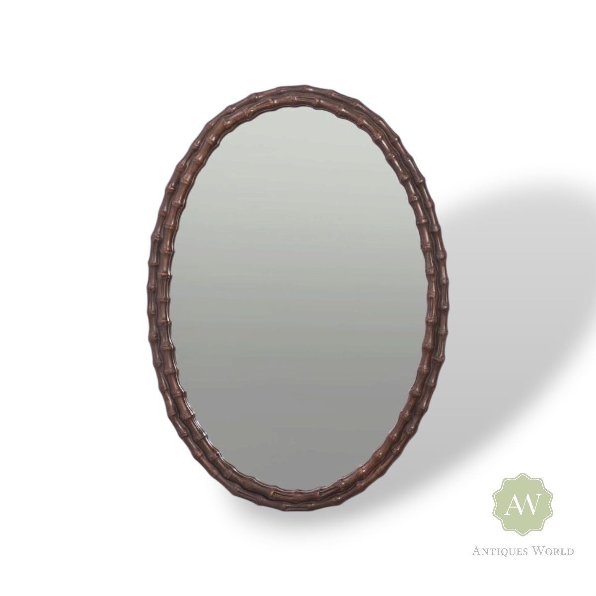 Natural Bamboo Cane Oval Wall Mirror 1 Natural Bamboo Cane Oval Wall Mirror