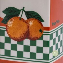 Orange Juice Carton Ceramic Stem Vase