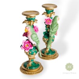 Ornate Parrot Candle Holders