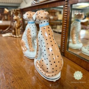 Pair of Ceramic Sitting Leopard Figures Lifestyle