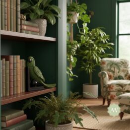 Pair of Green Parrot Bookends