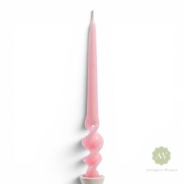 Rose Pink Hand Turned Gloss Taper Candles