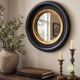 Round Black 25cm Convex Mirror