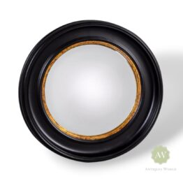 Round Black Large Convex Mirror