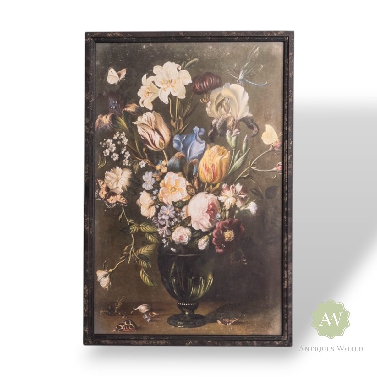 Set of 2 Antiqued Boho Floral Bouquet Wall Prints 3 Set of 2 Antiqued Boho Floral Bouquet Wall Prints