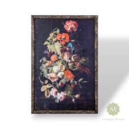 Set of 2 Antiqued Boho Floral Wall Prints