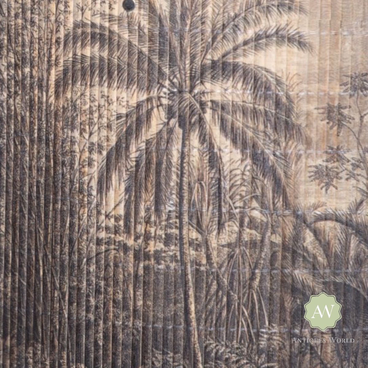 Tropical Scene Bamboo Shade 55cm & 40cm 2 Tropical Scene Bamboo Shades 55cm & 40cm