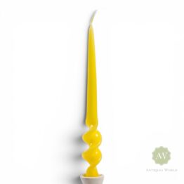 Vanilla Yellow Hand Turned Gloss Taper Candles