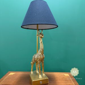 Antiqued Gold Giraffe Table Lamp with Black Shade Lifestyle