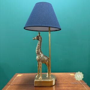 Antiqued Gold Giraffe Table Lamp with Black Shade Lifestyle