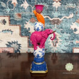 Elephant & Cockatoo Ornate Circus Stack Candle Holder