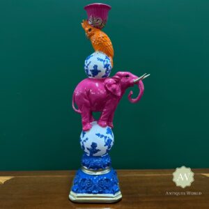 Elephant & Cockatoo Ornate Circus Stack Candle Holder