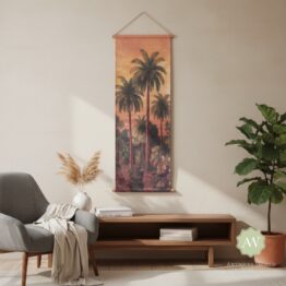 Extra Tall Palm Trees Wall Hanging Canvas Print