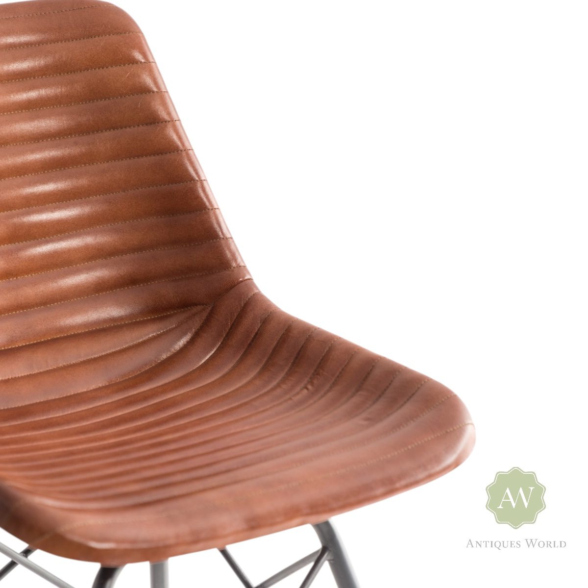 Industrial Vintage Leather and Iron Chair