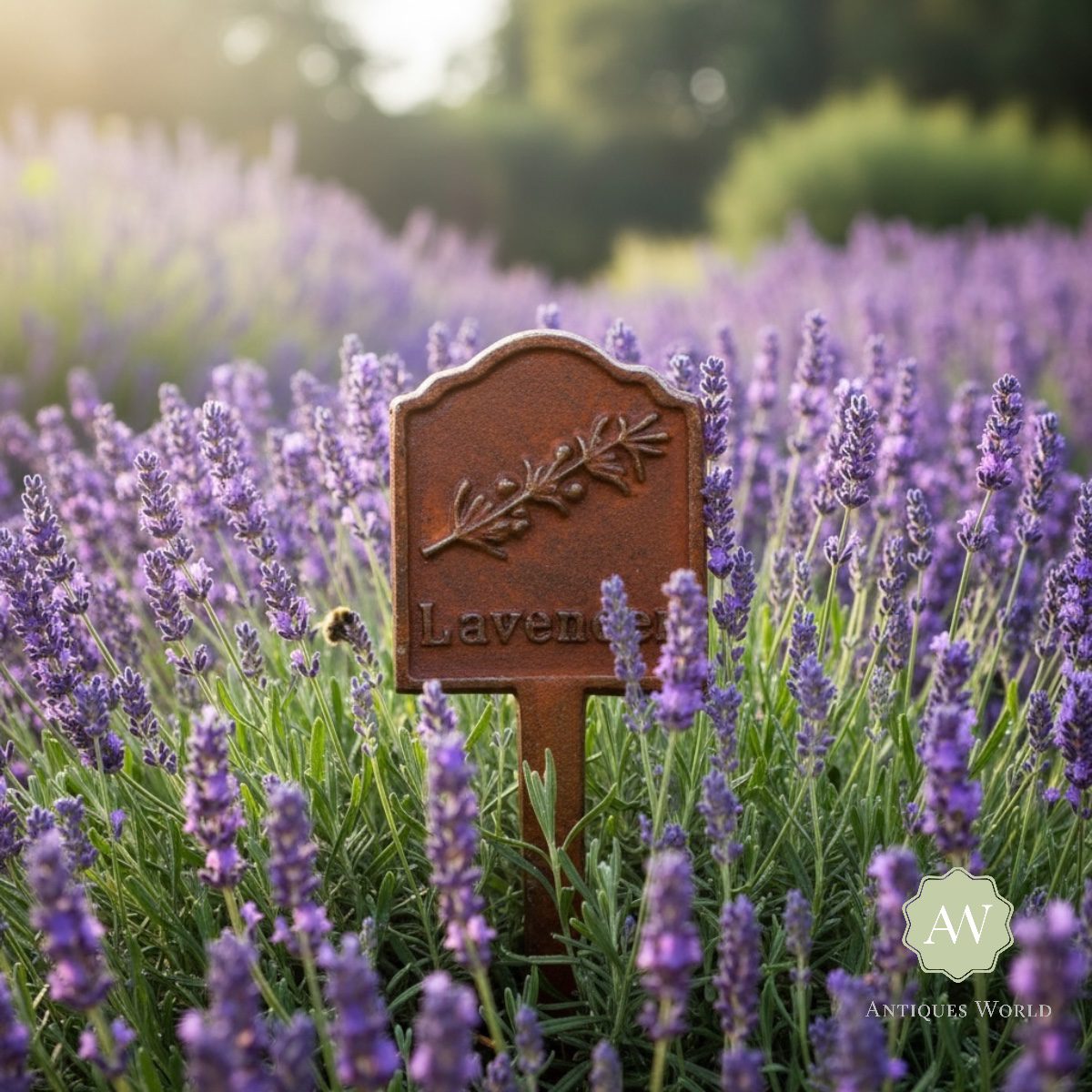 Rusted Cast Iron Herb Garden Planter Sign 4 Rusted Cast Iron Herb Garden Planter Sign - Lavender