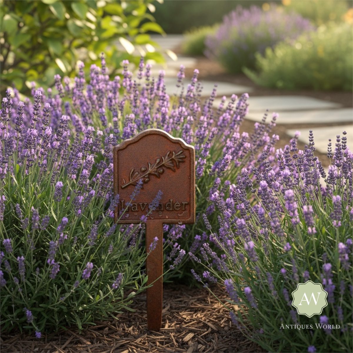 Rusted Cast Iron Herb Garden Planter Sign 2 Rusted Cast Iron Herb Garden Planter Sign - Lavender