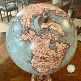 Antique Style Globe on Wooden Stand Lifestyle