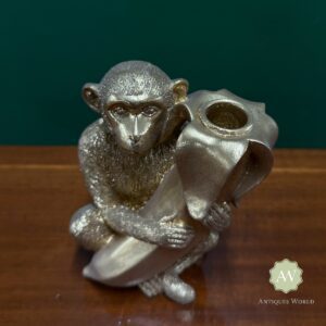 Antiqued Gold Monkey with Banana Candle Holder 17 Antiqued Gold Monkey with Banana Candle Holder Lifestyle