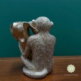 Antiqued Gold Monkey with Banana Candle Holder Lifestyle