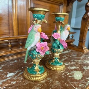 Ornate Parrot Candle Holders Lifestyle