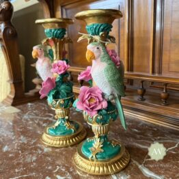 Ornate Parrot Candle Holders Lifestyle