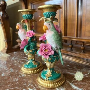 Ornate Parrot Candle Holders Lifestyle