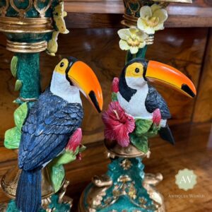 Ornate Toucan Candle Holders Lifestyle