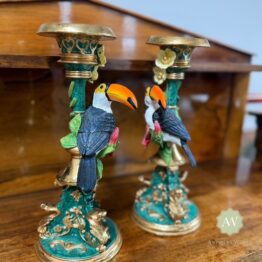 Ornate Toucan Candle Holders Lifestyle