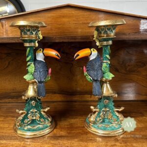 Ornate Toucan Candle Holders Lifestyle
